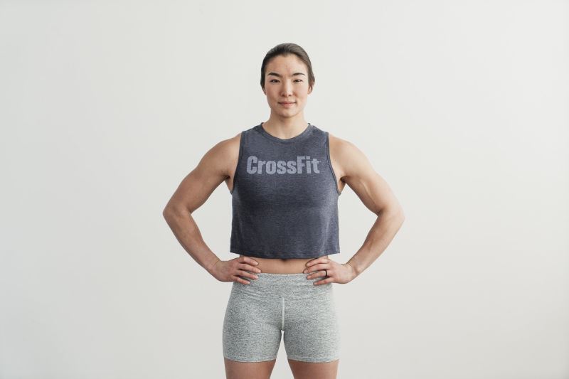 Navy Women's Nobull Crossfit Muscle Tanks | OYWSDU-438