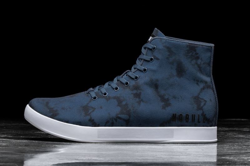 Navy Women's Nobull High-Top Tie-Dye Canvas Trainers | EVHRPJ-507