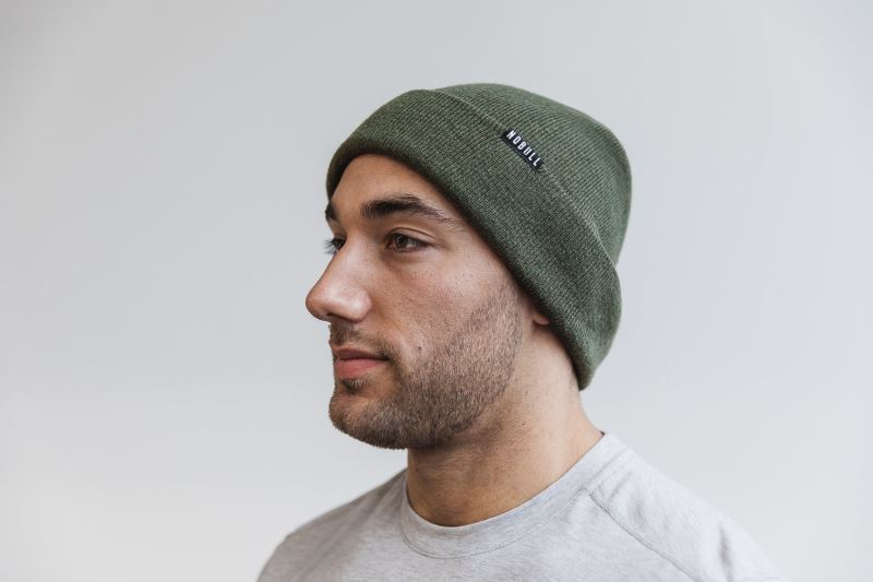 Olive Men's Nobull Cuffed Beanies | NYFBJW-257