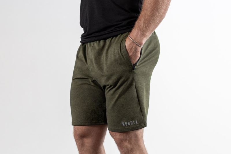 Olive Men's Nobull Knit 8.5" Shorts | GSCLOZ-381