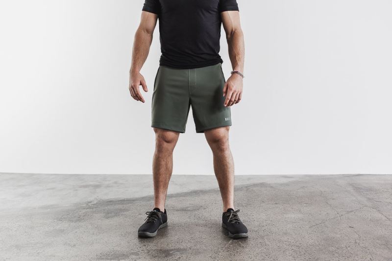 Olive Men's Nobull Lightweight 7" Shorts | XUGMZB-735