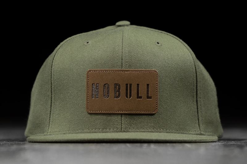 Olive Women's Nobull Flat-Brim Snapback Hats | AGNIHE-216