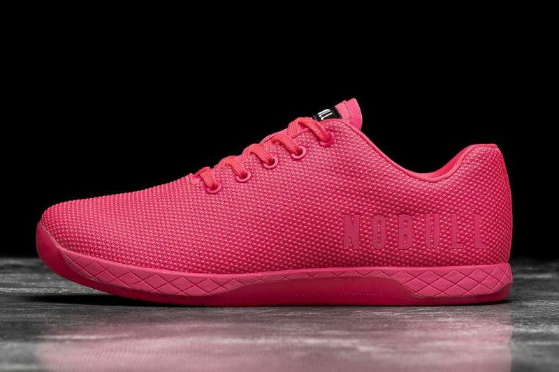 Pink Men's Nobull Neon Trainers | YJVMFG-184