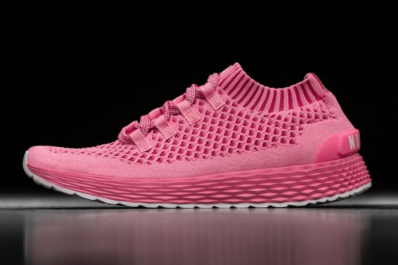 Pink Women's Nobull Bright Knit Running Shoes | LPQVSO-396