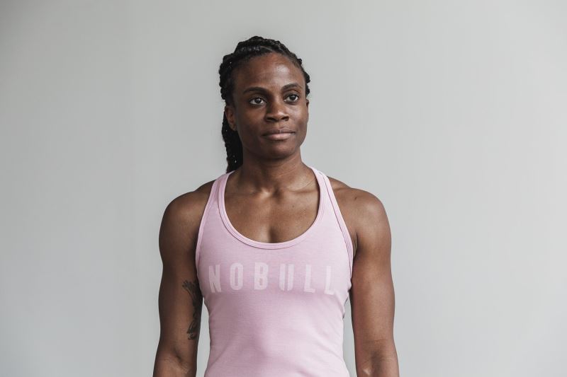 Pink Women's Nobull Racerback Bright Colors Tanks | TYOLME-364