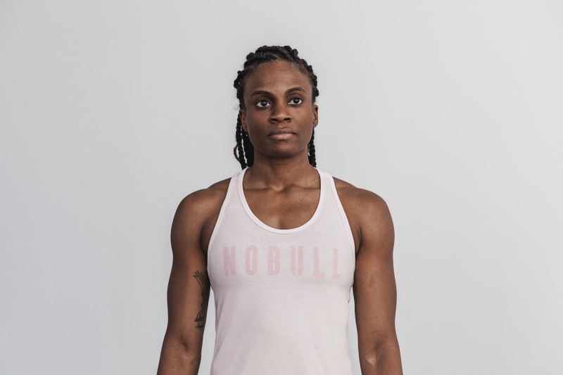 Pink Women's Nobull Racerback Seasonal Colors Tanks | DTJIFZ-432