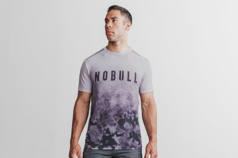 Purple Men's Nobull Dip-Dye T-Shirts | PFGUCE-257