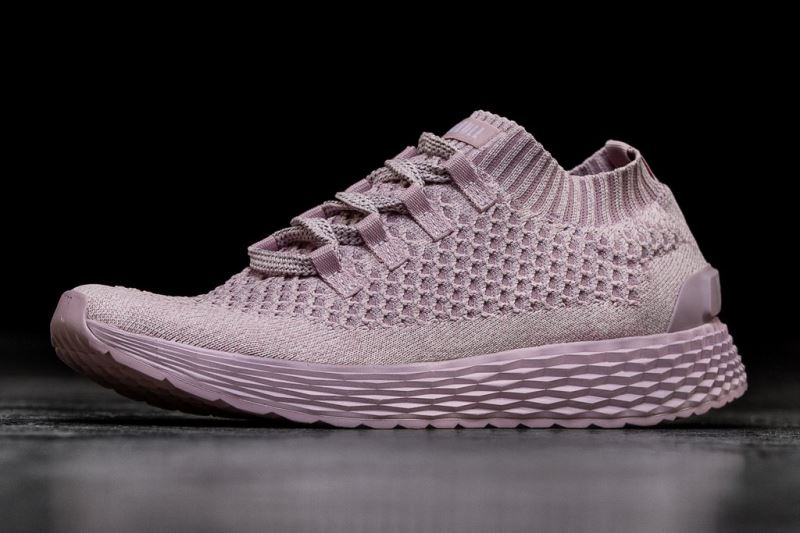 Purple Men's Nobull Lilac Knit Running Shoes | KYBUDG-761