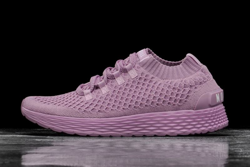 Purple Men's Nobull Orchid Knit Running Shoes | MKDAVI-371