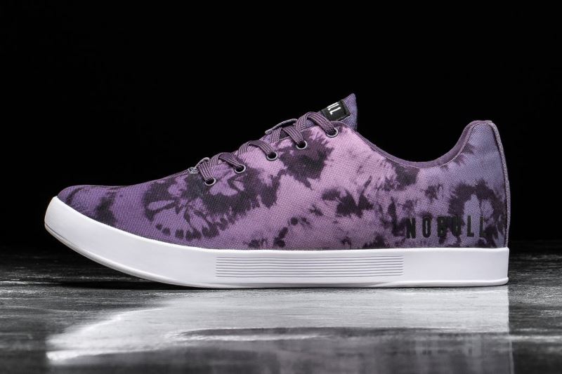 Purple Men's Nobull Wisteria Tie-Dye Canvas Trainers | YHADPT-756