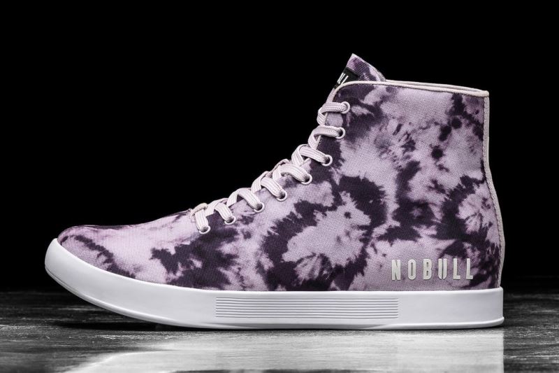 Purple Women's Nobull High-Top Wisteria Tie-Dye Canvas Trainers | JAQZFC-279