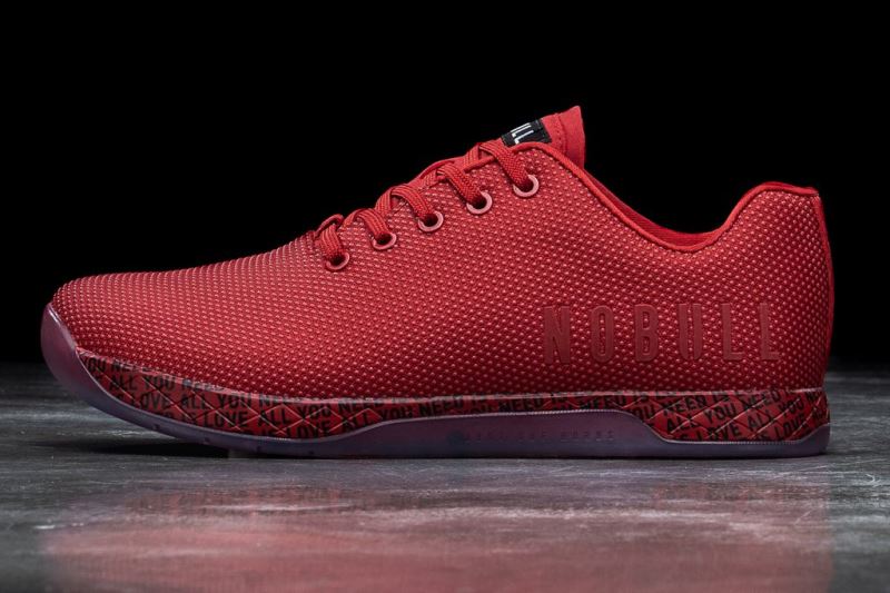 Red Men's Nobull All You Need Is Love Ruby Trainers | RFSDNP-189