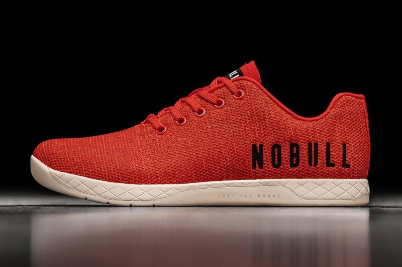 Red Men's Nobull Heather Trainers | YHASTB-207