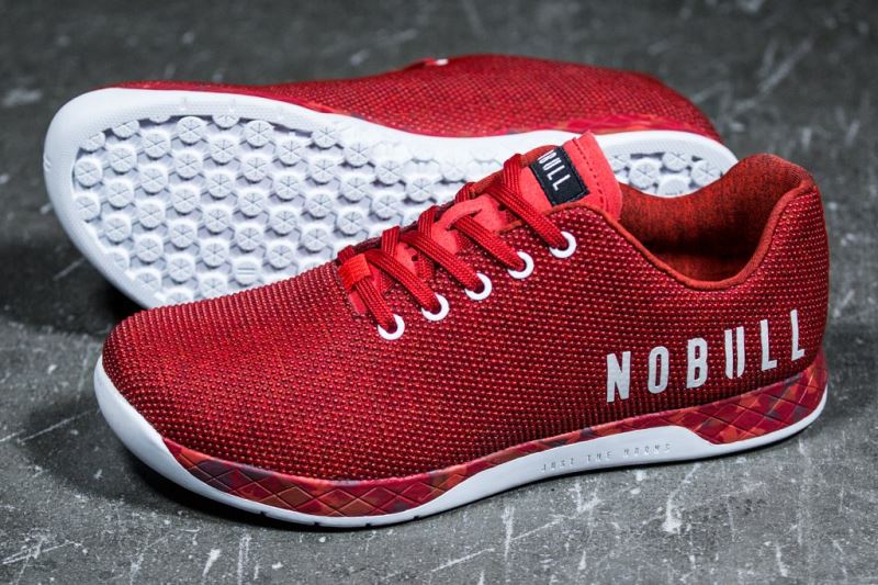 Red Women's Nobull Fire Heather Trainers | RAFOBT-413