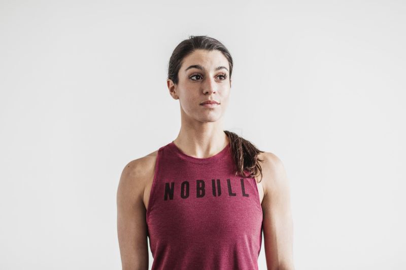 Red Women's Nobull High-Neck Classic Colors Tanks | NKUFZH-026