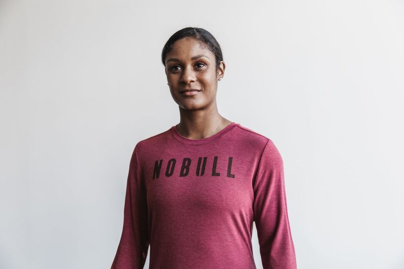 Red Women's Nobull Long Sleeve T-Shirts | ENFAJX-174