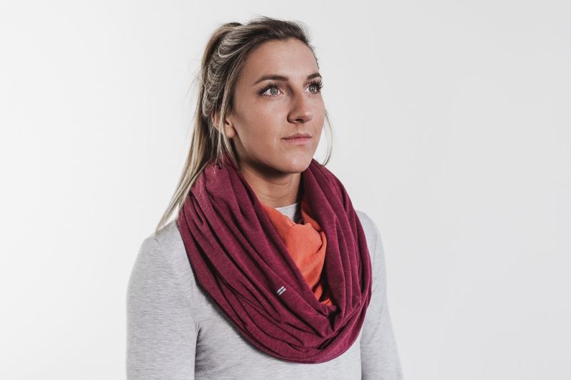 Red Women's Nobull Two-Tone Infinity Scarves | AETRYS-512