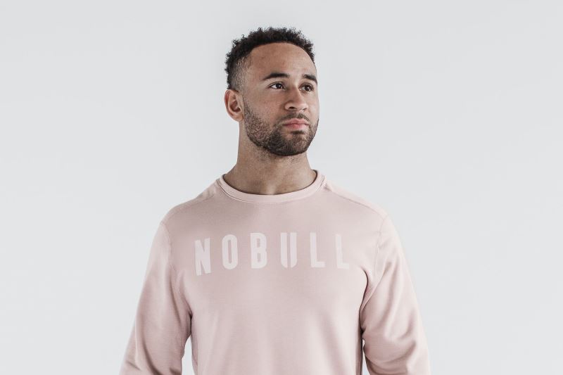 Rose Men's Nobull Crew Sweatshirt | CXJVBN-954