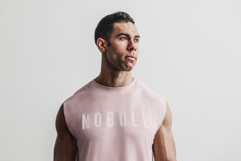 Rose Men's Nobull Sleeveless T-Shirts | VXYDCE-235