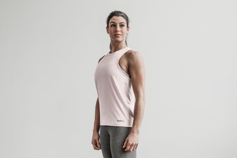 Rose Women's Nobull High-Neck Seasonal Colors Tanks | FMYIRZ-389