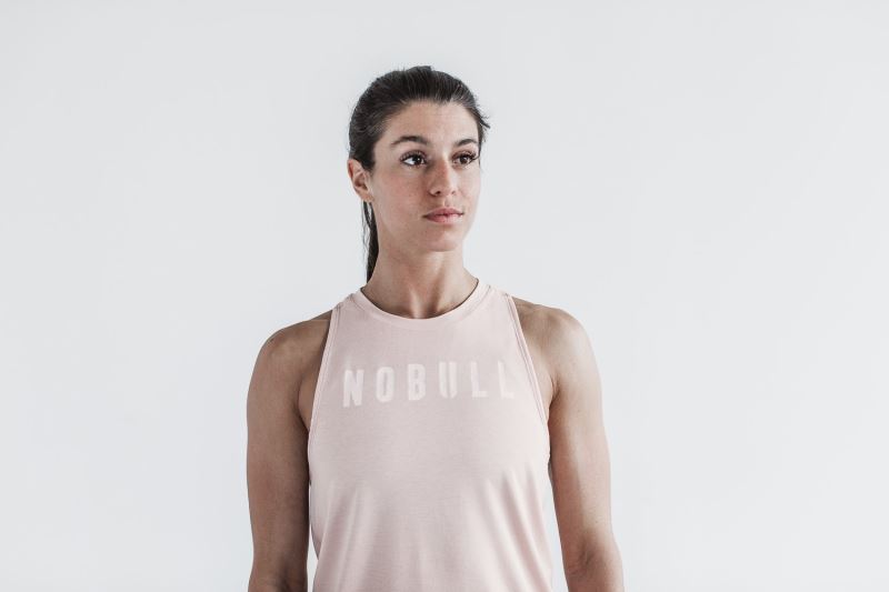 Rose Women's Nobull High-Neck Seasonal Colors Tanks | SUPOTI-745