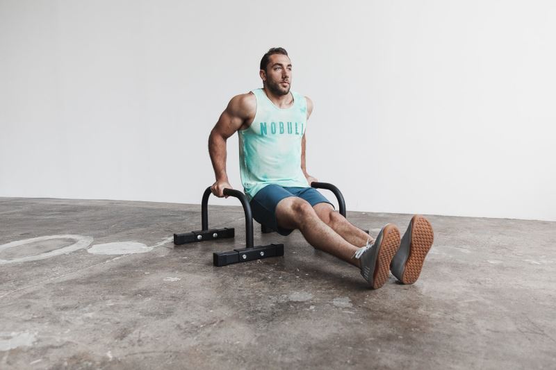 Turquoise Men's Nobull Tie-Dye Tanks | HYRDGZ-265