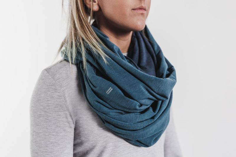 Turquoise Men's Nobull Two-Tone Infinity Scarves | VHOTUR-350