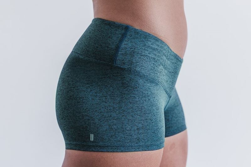 Turquoise Women's Nobull 2'' Plush Heather Shorts | QRFCHY-437