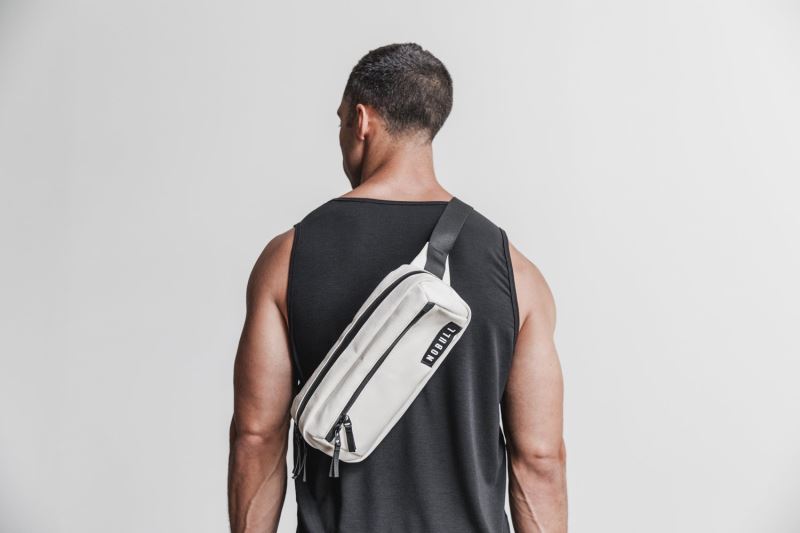 White Men's Nobull Crossbody Bags | SVWFOG-350