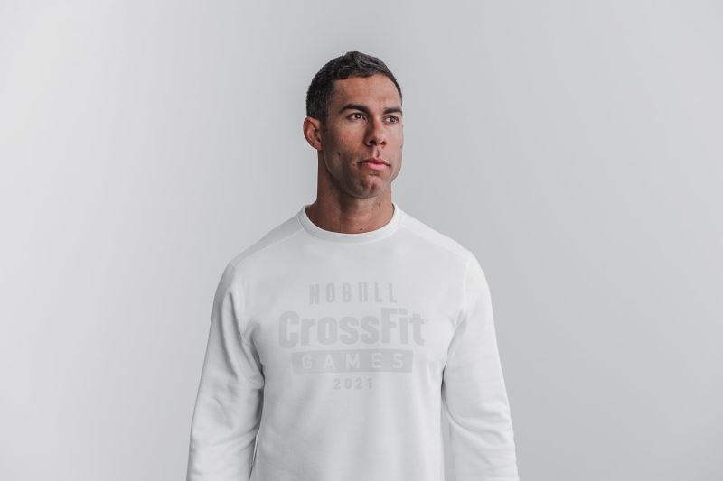 White Men's Nobull Crossfit Games 2021 Crew Sweatshirt | AQYXEZ-286