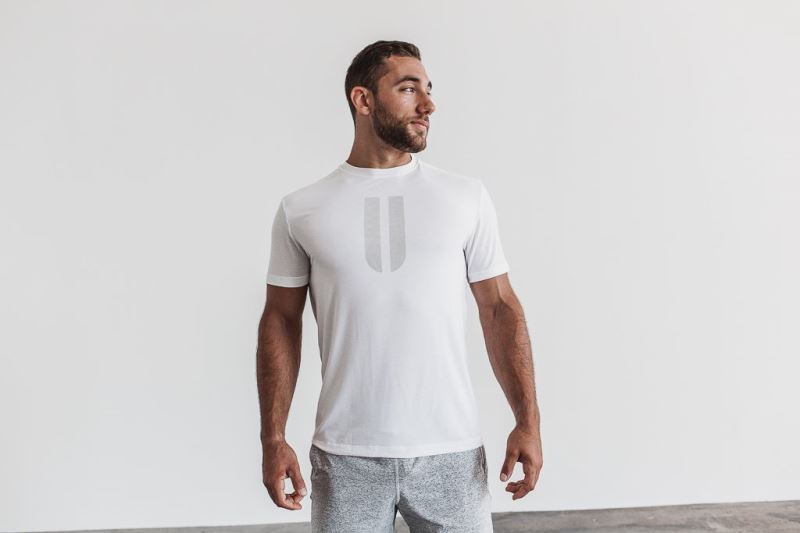 White Men's Nobull Horns T-Shirts | GBRVDZ-246