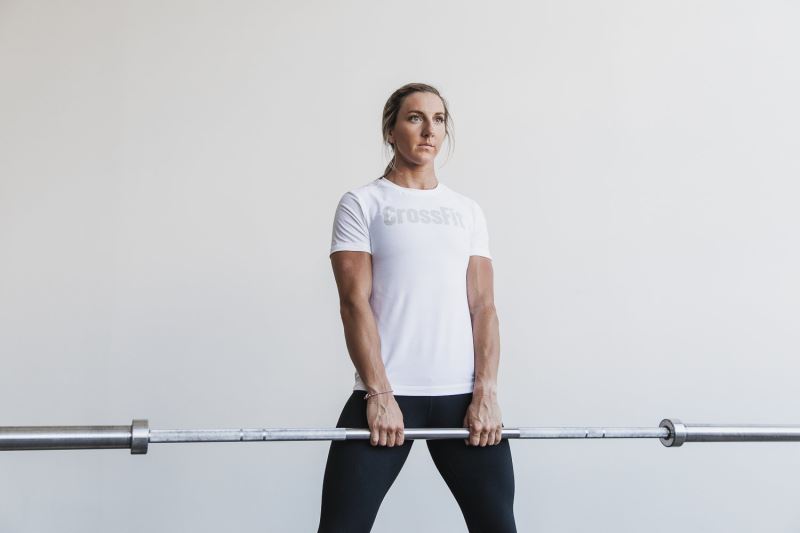 White Women's Nobull Crossfit T-Shirts | PCQTKB-012