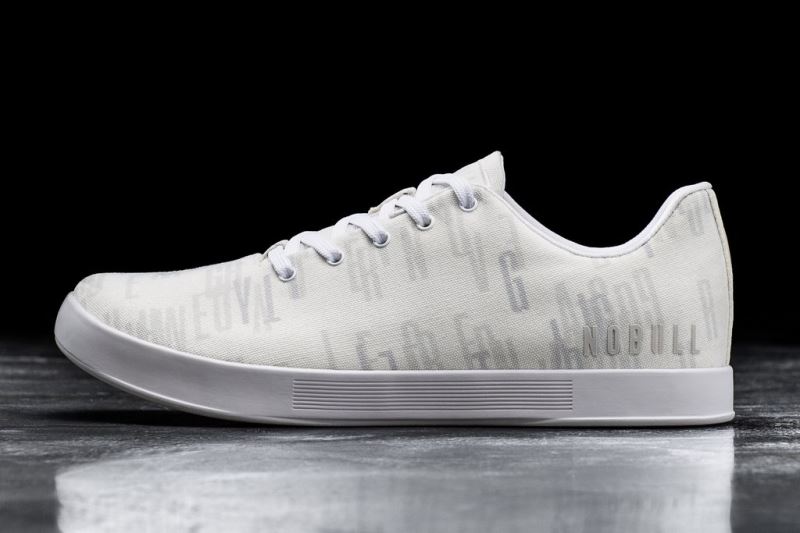 White Women's Nobull Davidsdottir Canvas Trainers | TLBYUI-821