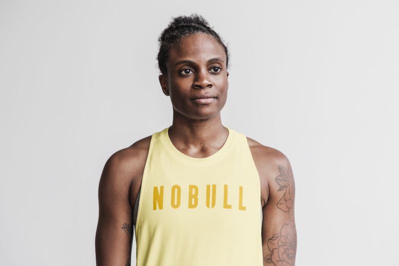 Yellow Women's Nobull High-Neck Seasonal Colors Tanks | DLFIEK-829