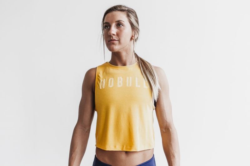 Yellow Women's Nobull Muscle Bright Colors Tanks | RODPZA-364