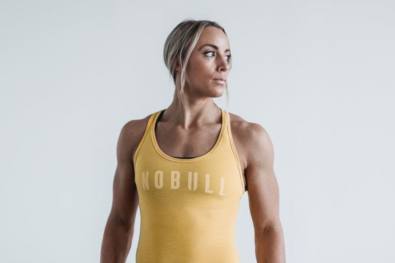 Yellow Women's Nobull Racerback Bright Colors Tanks | NFLYPX-578